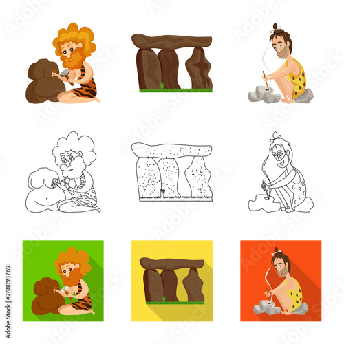 Vector design of evolution  and prehistory logo. Collection of evolution  and development  stock vector illustration.