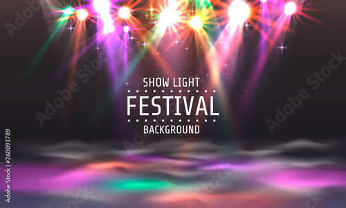 Festival show light, dance floor banner