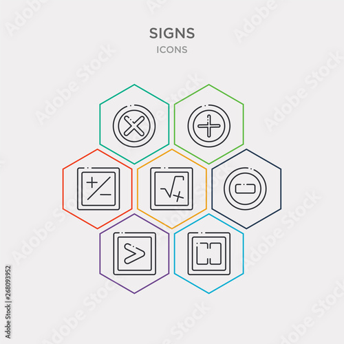 simple set of brackets grouping, is greater than, minus, square root of x icons, contains such as icons mathematical basic, plus, positive, add,, multiply and more. 64x64 pixel perfect. infographics