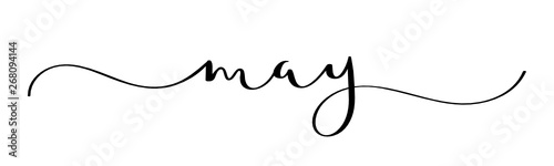 MAY brush calligraphy banner with swashes