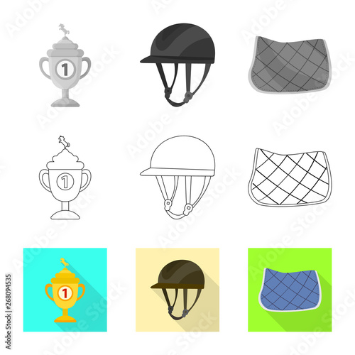 Isolated object of equipment and riding sign. Collection of equipment and competition stock vector illustration.