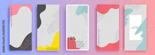 Trendy editable template for social networks stories, vector illustration. Design backgrounds for social media.