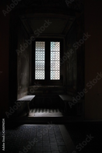 castle room with a window
