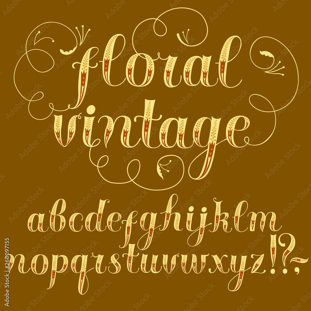 Calligraphy ornamental vector font Calligraphy ornamental vector font