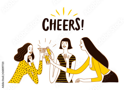 Girls drinking at the bar.