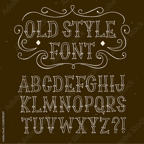 Картината върху платно Hand drawn old style font