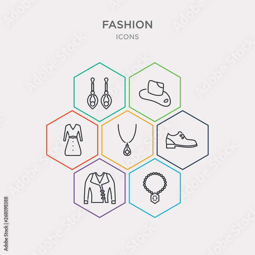 simple set of precious stone, leather jacket, footwear, accesory icons, contains such as icons long sleeves, fedora, jewel and more. 64x64 pixel perfect. infographics vector