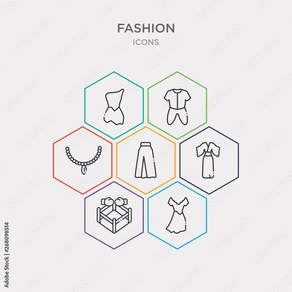 simple set of outfit, boxing ring, kimono, hakama icons, contains such as icons accessory, onesie, caveman and more. 64x64 pixel perfect. infographics vector