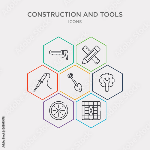 simple set of scaffolding, drain, improvement, spade icons, contains such as icons iron soldering, pencil and ruler, caulk gun and more. 64x64 pixel perfect. infographics vector
