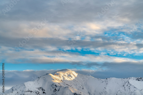 Wallpaper Mural Remarkable sunlit mountain covered with powdery white snow in winter Torontodigital.ca