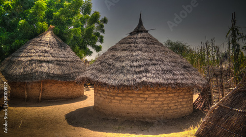 Lanscape with Mataya village of sara tribe people, Guera, Chad