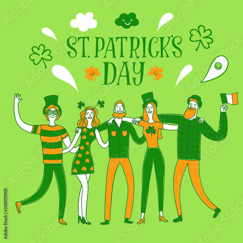 Friends celebrating Saint Patrick's Day