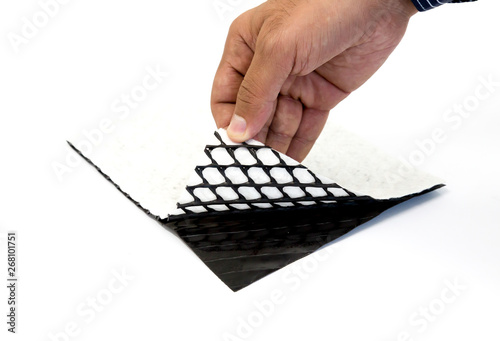 water proofing membrane on white background