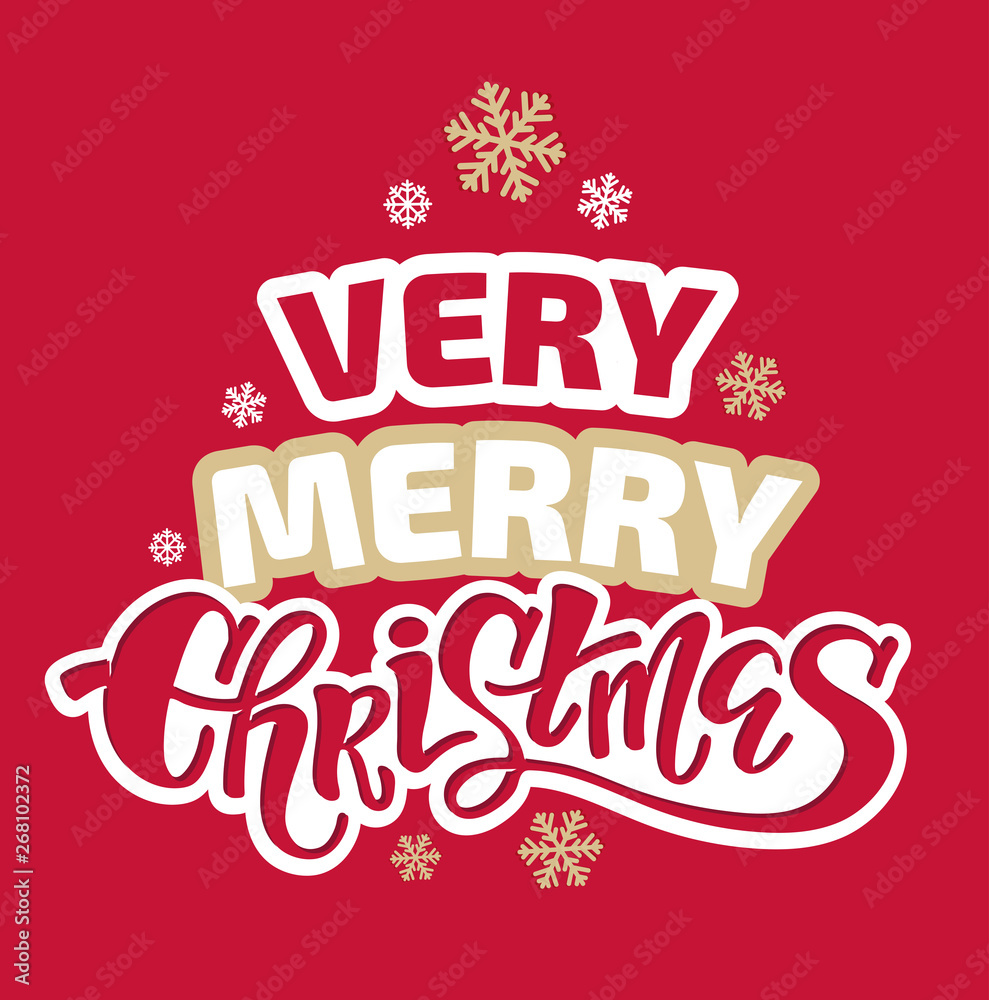Merry Christmas and Happy New Year - lettering label art banner poster