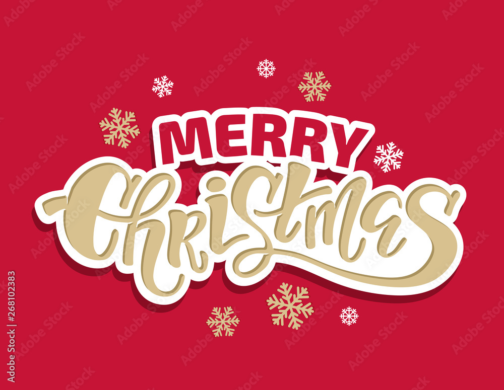 Merry Christmas and Happy New Year - lettering label art banner poster