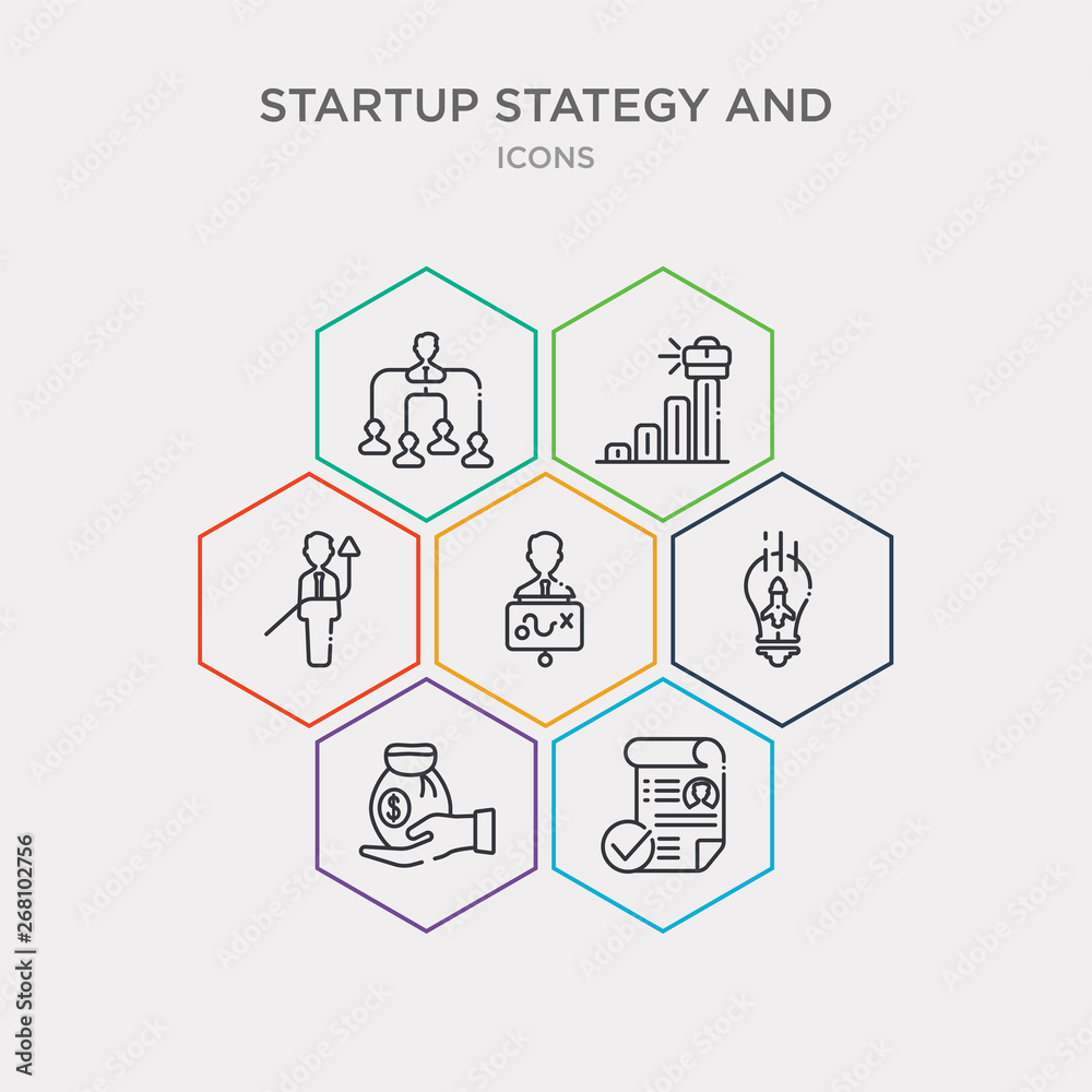 simple set of accept, budget, bulb, businessman and strategy icons, contains such as icons businessman professional, career ladder, ceo and more. 64x64 pixel perfect. infographics vector
