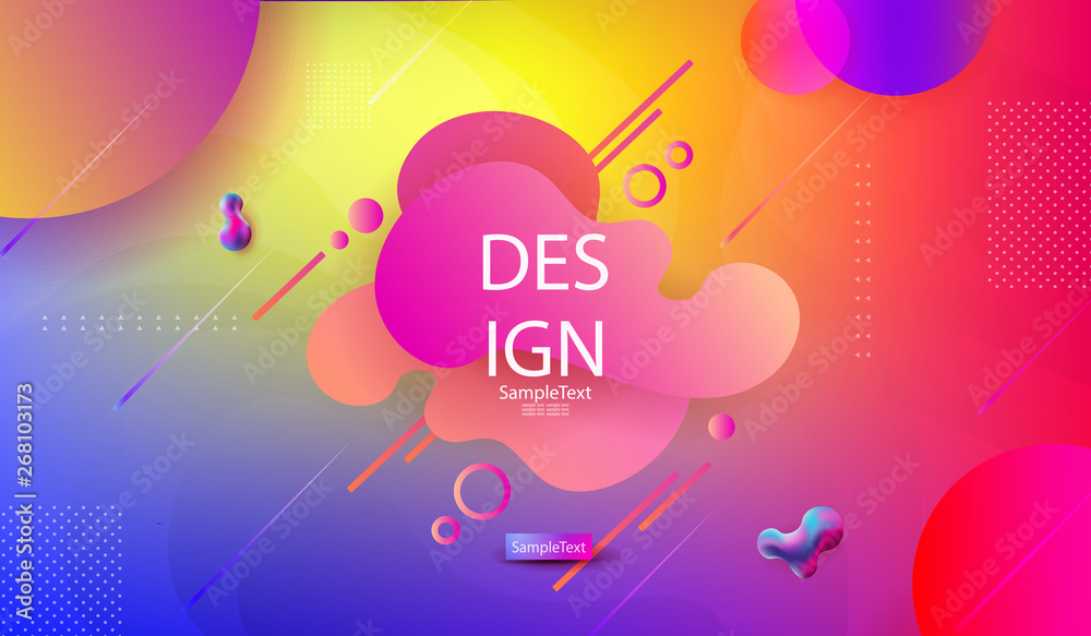 Rainbow multicolor design with geometric shapes of abstract and round shapes Rainbow multicolor design with geometric shapes of abstract and round shapes