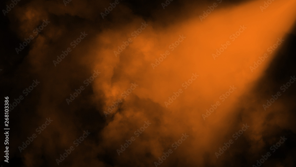 Abstract orange spotlight with smoke mist fog background. Texture background for graphic web design element.