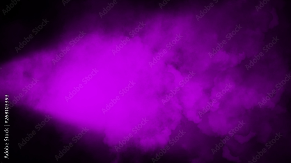 Dry ice purple smoke clouds fog floor texture. . Perfect spotlight mist effect on isolated black background Dry ice purple smoke clouds fog floor texture. . Perfect spotlight mist effect on isolated black background