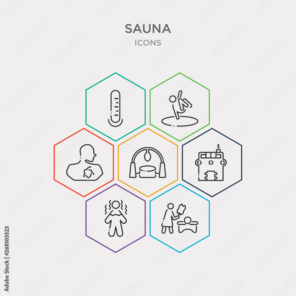 simple set of birching, body heat gain, brine cabin, caldarium icons, contains such as icons cardiovascular system, cold plunge, core temperature and more. 64x64 pixel perfect. infographics vector simple set of birching, body heat gain, brine cabin, caldarium icons, contains such as icons cardiovascular system, cold plunge, core temperature and more. 64x64 pixel perfect. infographics vector