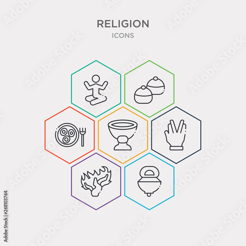 simple set of jewish incense, burning bush, ohr, laver of washing icons, contains such as icons gefilte fish, sufganiyah, meditation and more. 64x64 pixel perfect. infographics vector