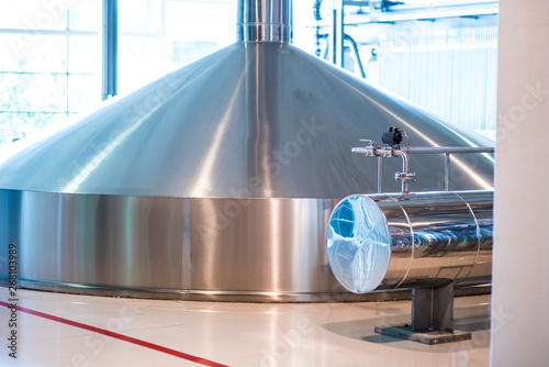 Tanks for beer storage. Modern Brewing Production.