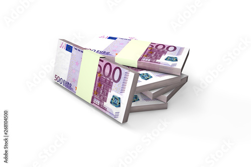Wallpaper Mural Stack of Five Hundred Euro Banknotes Render Torontodigital.ca
