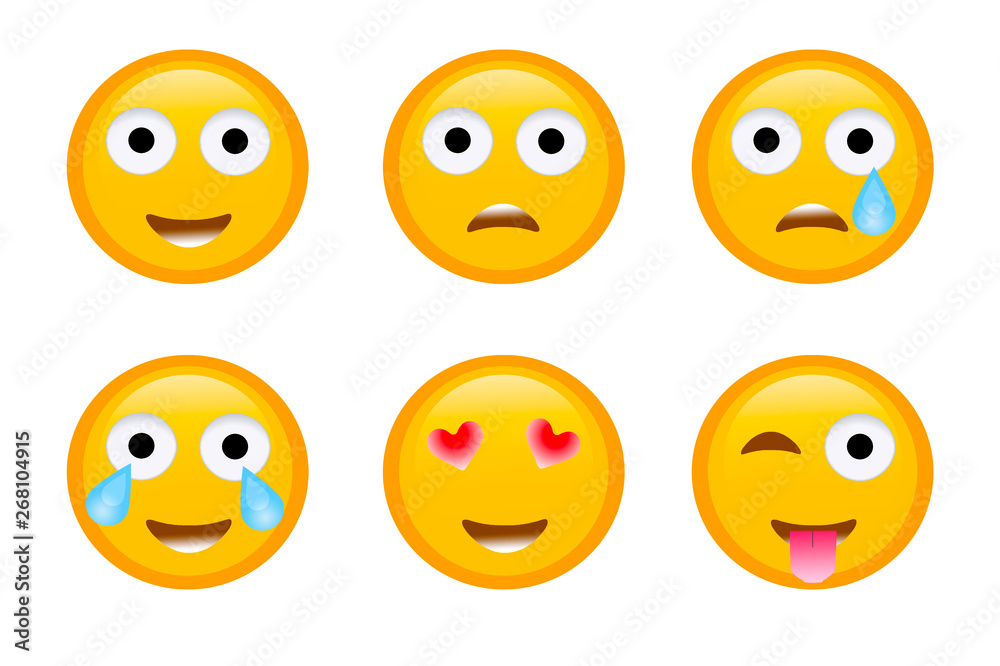 Fototapeta premium Emoji Set für das Soziale Netzwerk isoliert