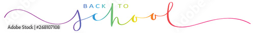 BACK TO SCHOOL rainbow brush calligraphy banner