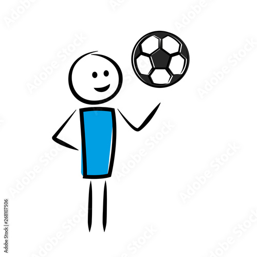 Strichmännchen mit Fußball