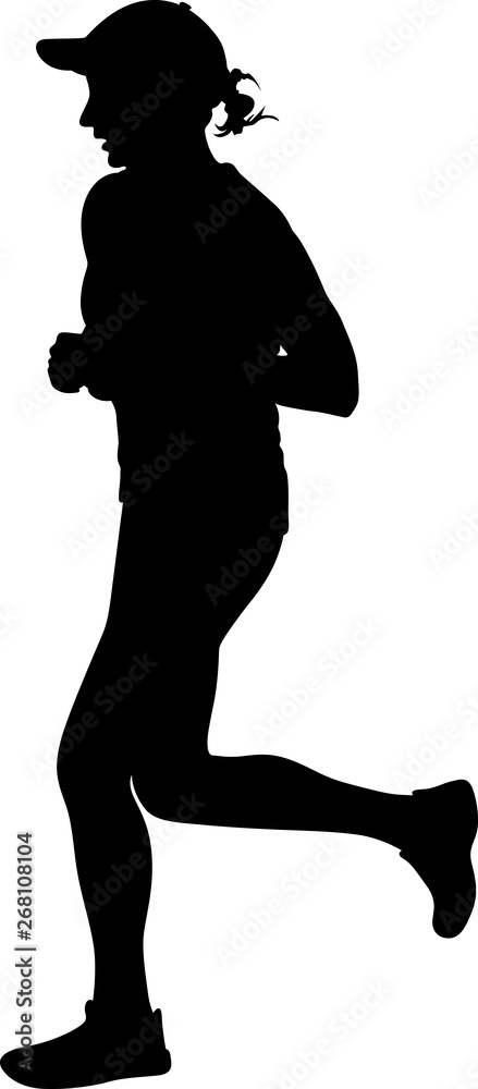 man and woman as a runners silhouette vector