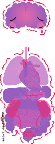 Illustration of cute human organs 