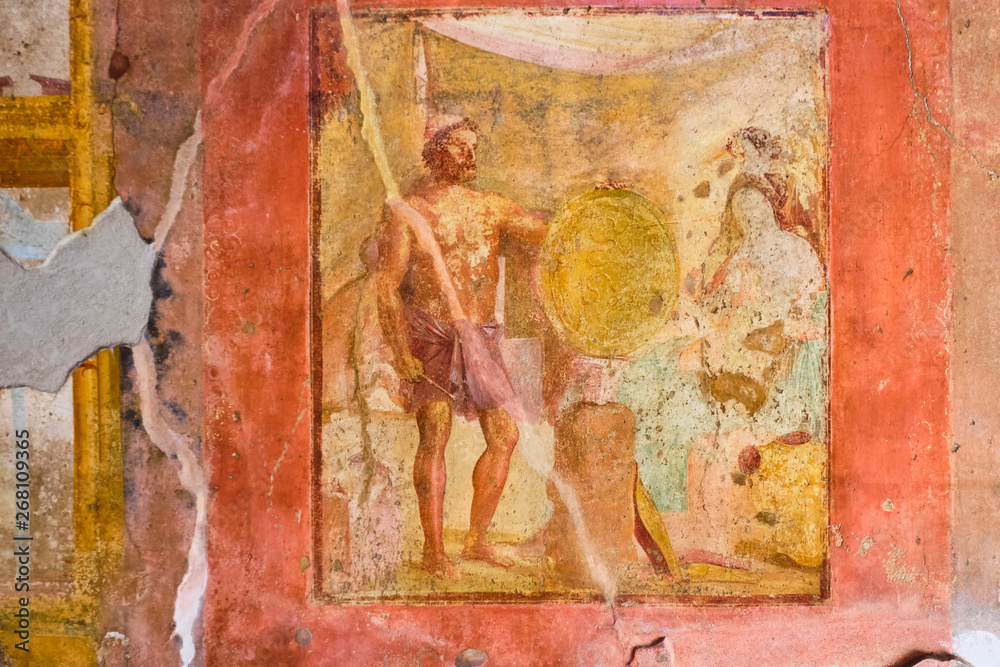 Pompeii, Ancient fresco in a house