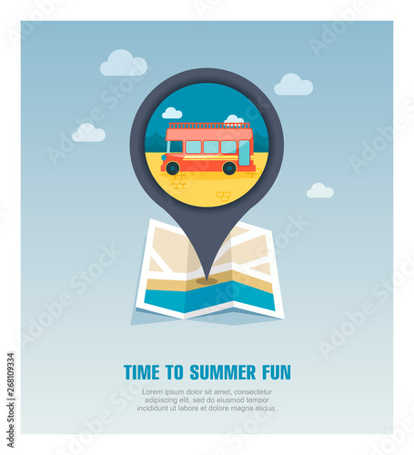 Double decker open top sightseeing city bus icon