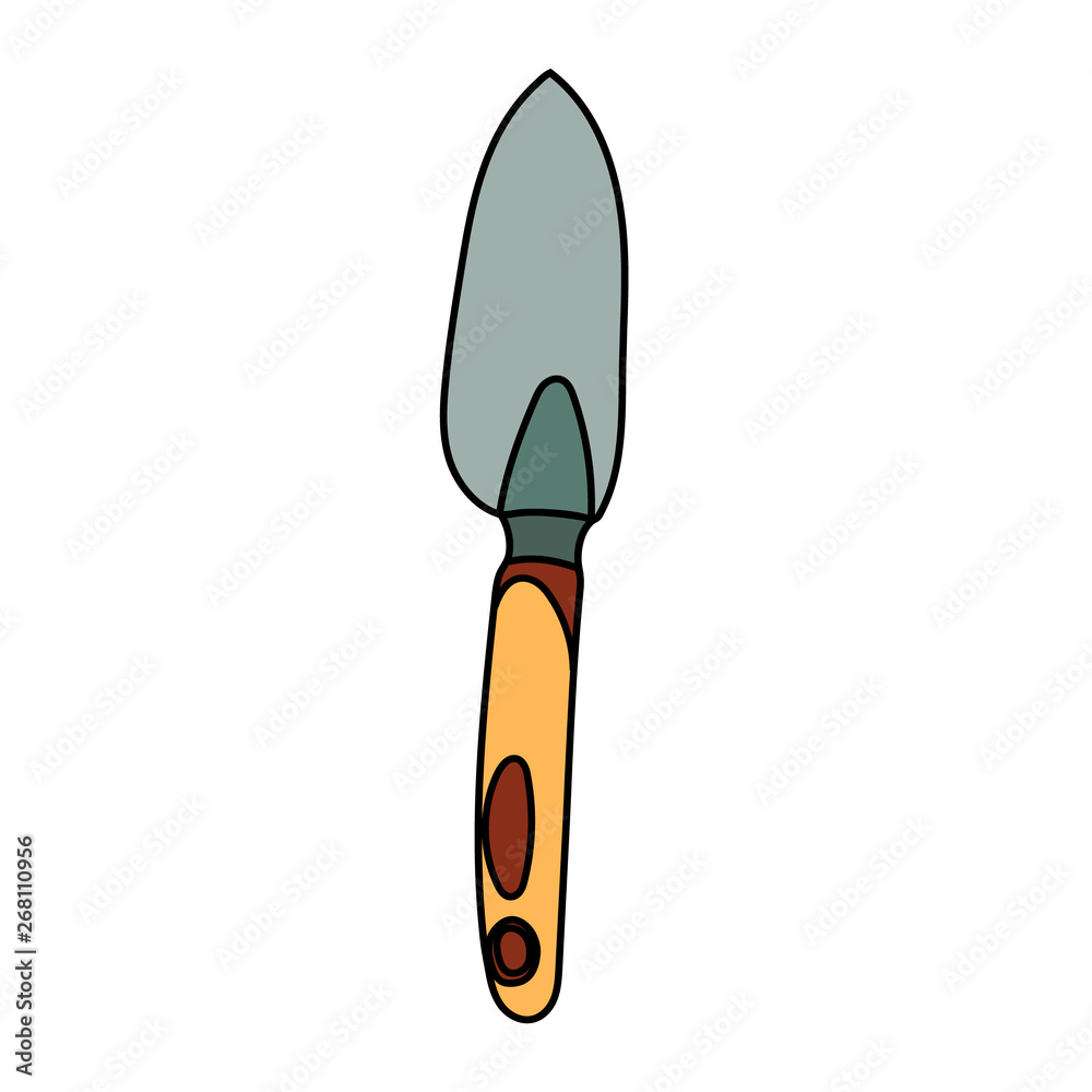 vector, isolated, garden shovel, for working in the garden