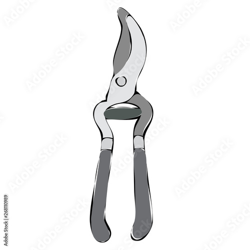 vector, isolated, garden hedgehog, for working in the garden, gray