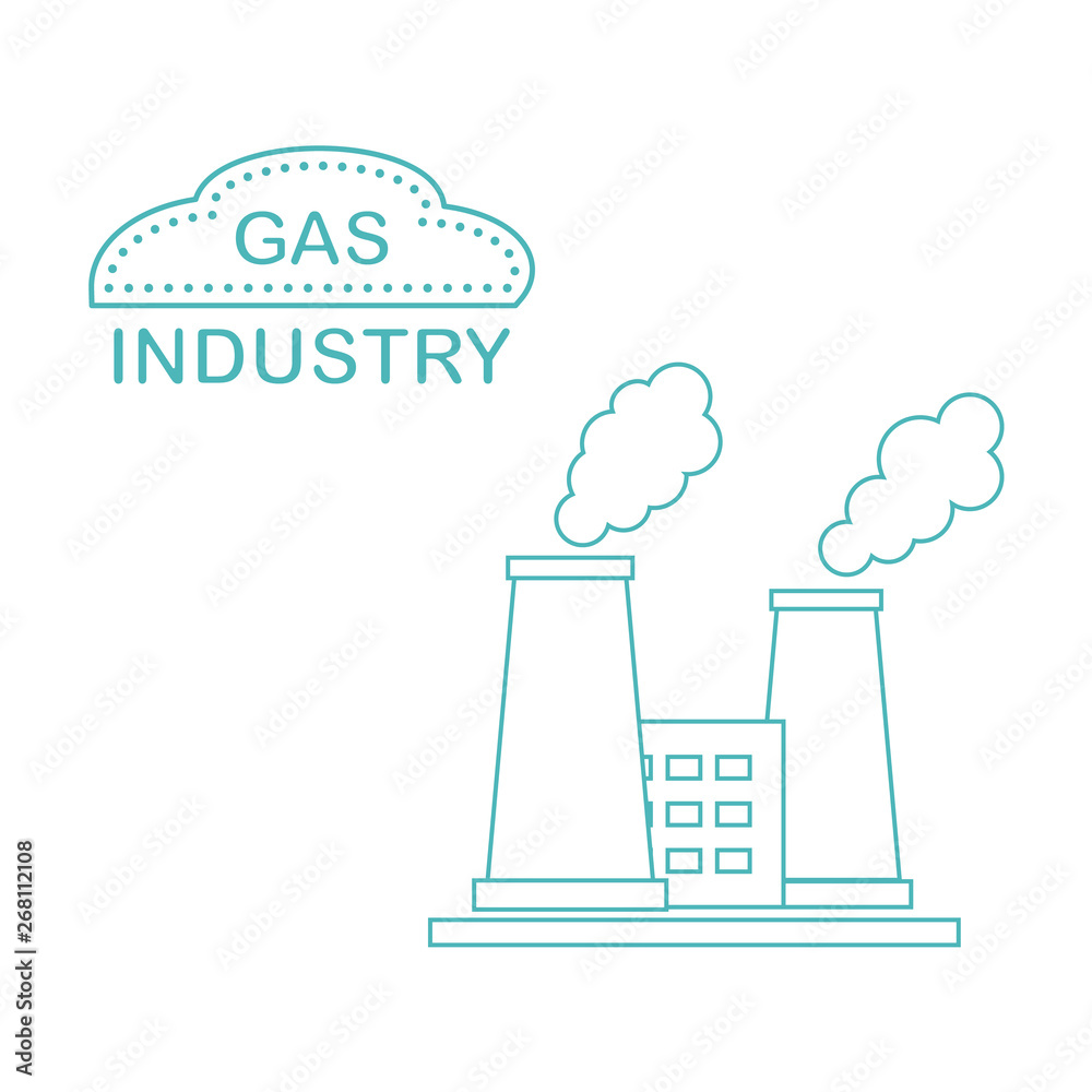 Gas processing plant with smoking chimneys. Gas processing plant with smoking chimneys.