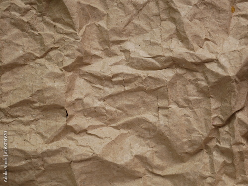crumpled brown paper texture background