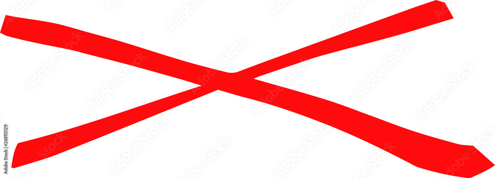 Fototapeta premium Red Horizontal cross mark 
