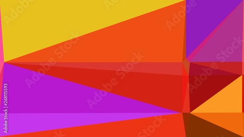 dark orchid, vivid orange and orange red color background with triangles. triangles style of different size and shape. simple geometric background for poster, cards, wallpaper or texture