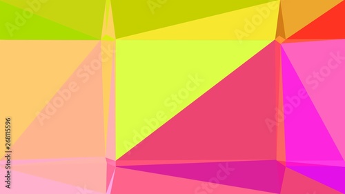 deep pink, moderate pink and pastel orange color background with triangles. triangles style of different size and shape. simple geometric background for poster, cards, wallpaper or texture