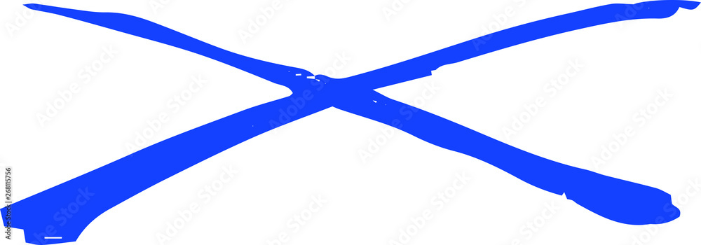 Fototapeta premium Blue Horizontal cross mark