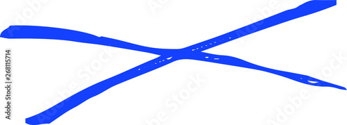 Blue Horizontal cross mark