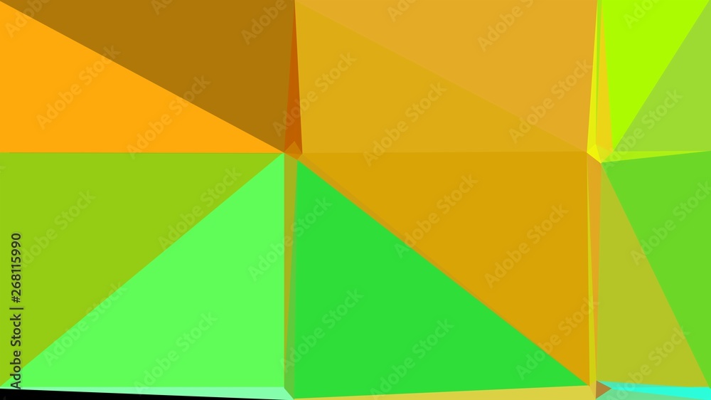 retro style triangle illustration. golden rod, lime green and moderate green colors. for poster, cards, wallpaper design or backdrop texture