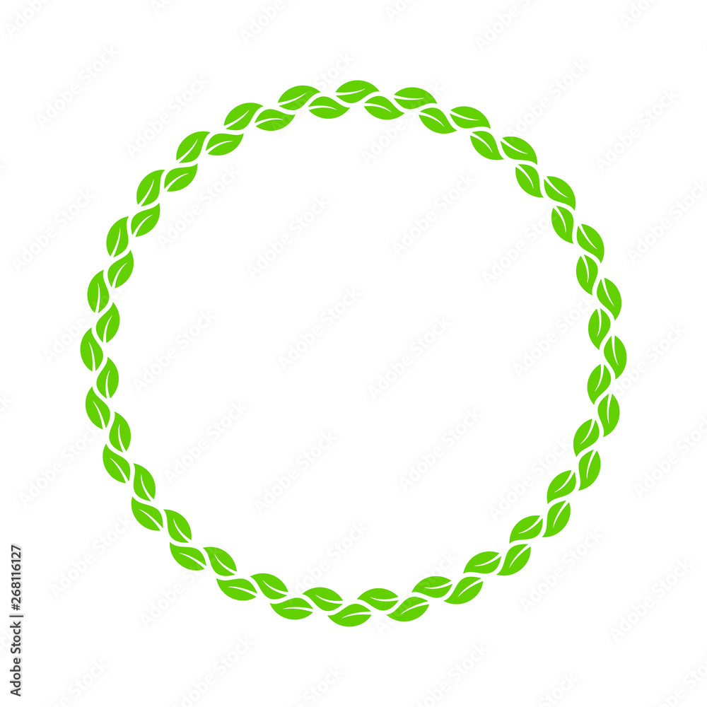 Round digital frame with leaves Round digital frame with leaves