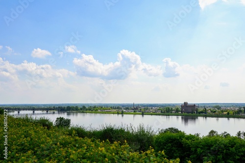 View of the Vistula River seen from the enbankment promenade in Plock city, Poland © PaulSat