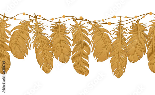 feather chain seamless pattern