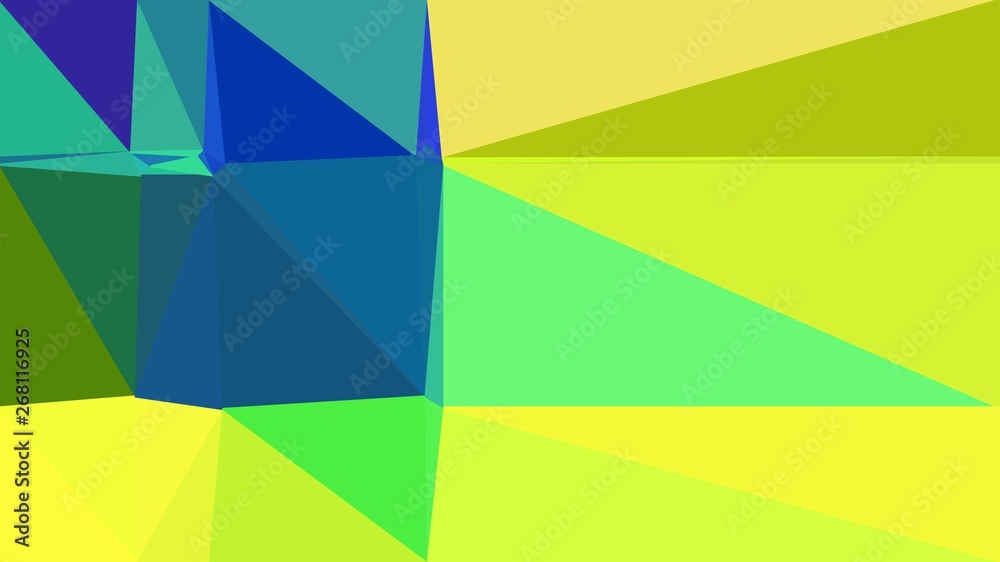 teal blue, green yellow and pastel green multi color background art. abstract triangle style composition for poster, cards, wallpaper or texture