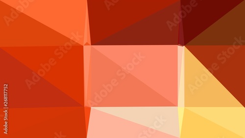 burly wood, firebrick and salmon colored contemporary art. simple geometric shape background for poster, banner, wallpaper or texture