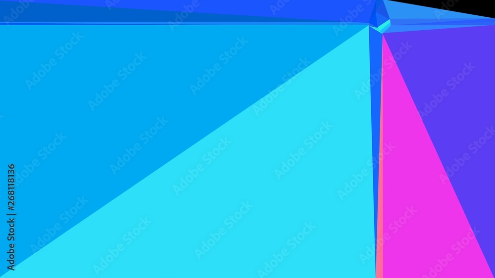 triangle background abstract with deep sky blue, neon fuchsia and slate blue colors. backdrop style for poster element, cards, wallpaper or texture